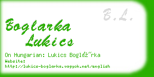 boglarka lukics business card